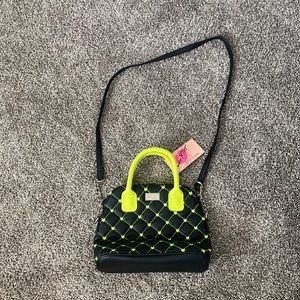 Luv Betsey by Betsey Johnson satchel neon yellow black new with tag